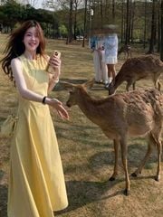 TB8715 ĐẦM VÀNG SÁT NÁCH + TÚI