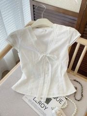 KS1010 - SET ÁO KATE THÊU - QUẦN JEAN DENIM