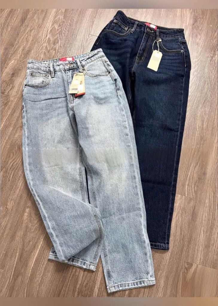 VGU0721 - QUẦN JEAN DÀI XANH NHẠT