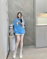 VGU0813 - SET ÁO THUN IN HELLO KITTY - CHÂN VÁY PHỐI VIỀN REN