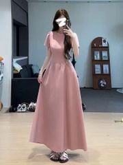VGU0923 - ĐẦM DÁNG DÀI XÒE - MÀU HỒNG