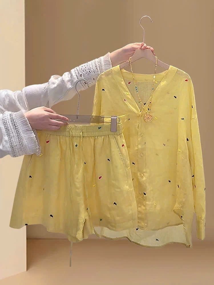 TB8891 - SET CAO CẤP MÀU VÀNG THÊU TIM