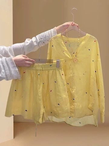 TB8891 - SET CAO CẤP MÀU VÀNG THÊU TIM