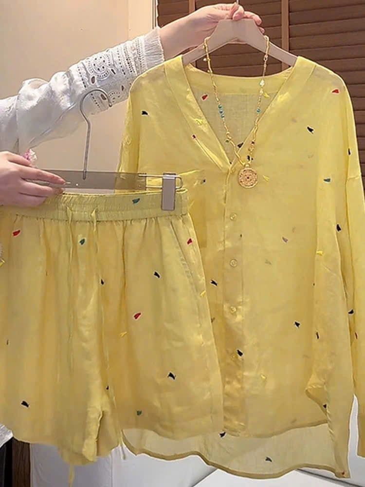 TB8891 - SET CAO CẤP MÀU VÀNG THÊU TIM