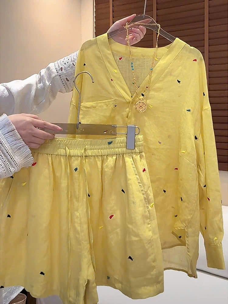 TB8891 - SET CAO CẤP MÀU VÀNG THÊU TIM