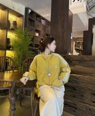 VGU0977 - ÁO KHOÁC BOMBER 3 SỌC ( ÁO LẺ) - MÀU VÀNG