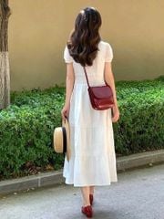 VGU1010 - ĐẦM PHOM A TAY BỒNG TRẮNG