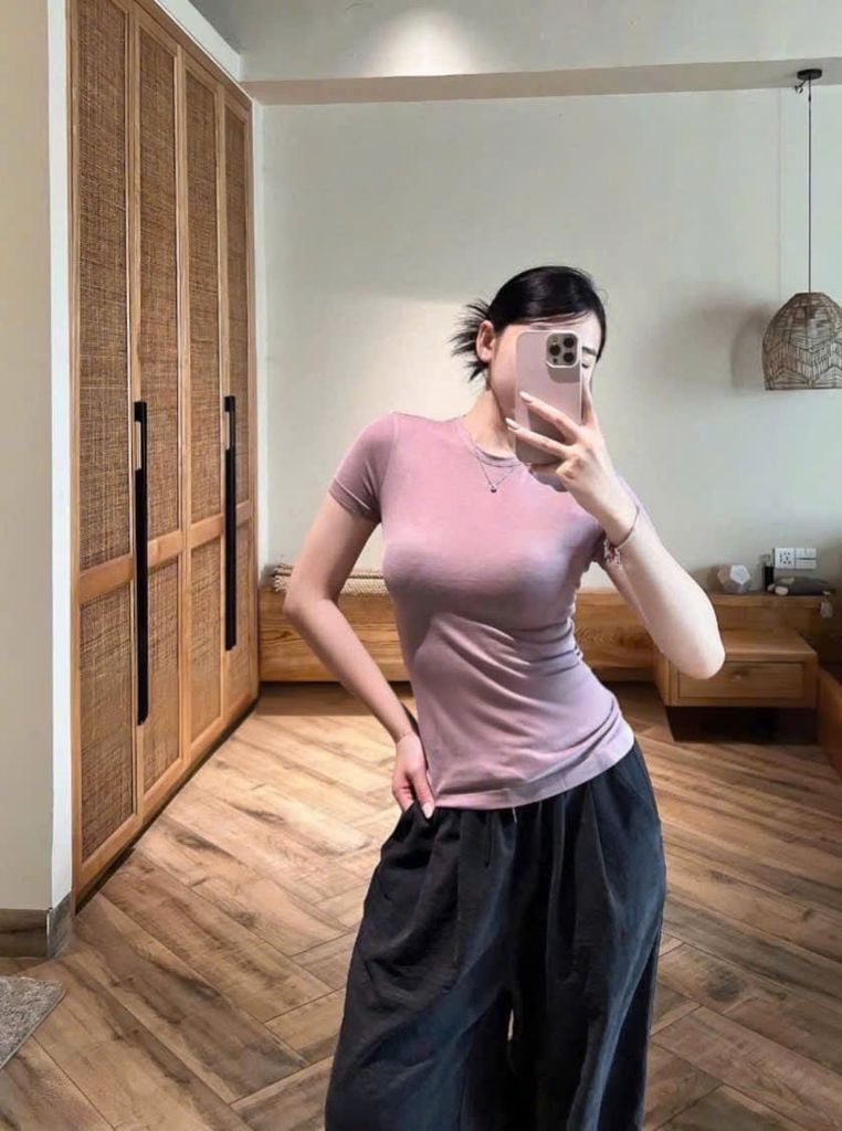 VGU1080 - ÁO THUN BASIC - MÀU HỒNG