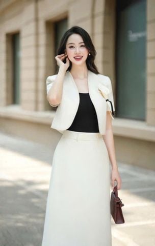 VGU1076 - SET 3 MÓN ÁO KHOÁC + ÁO 2 DÂY + CHÂN VÁY DÀI