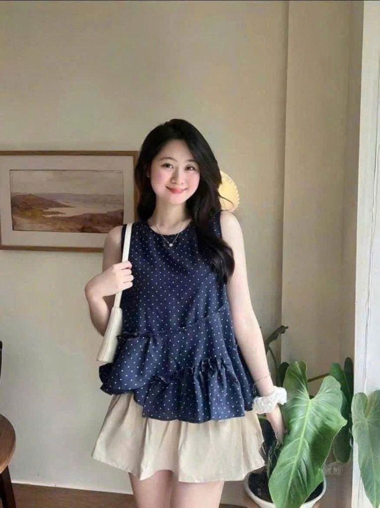 TQ4510 - SET ÁO SÁT NÁCH CHÂN BI - CHÂN VÁY NGẮN