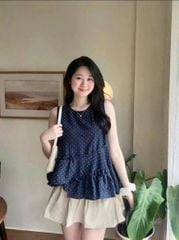 TQ4510 - SET ÁO SÁT NÁCH CHÂN BI - CHÂN VÁY NGẮN
