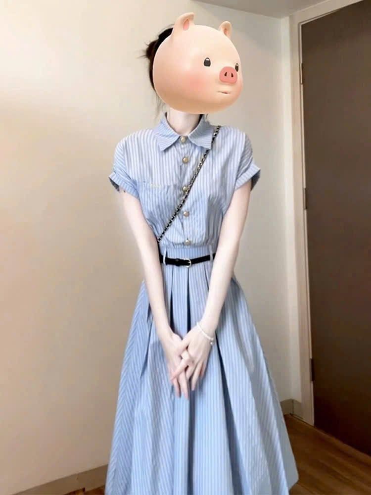 TB8956 - ĐẦM SƠ MI DÁNG DÀI CC ( KÈM NỊT)