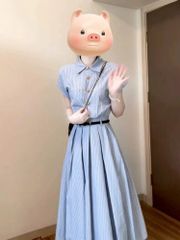 TB8956 - ĐẦM SƠ MI DÁNG DÀI CC ( KÈM NỊT)