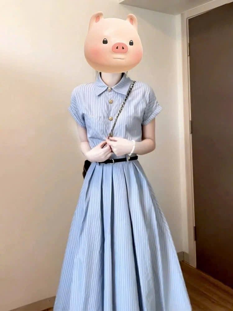 TB8956 - ĐẦM SƠ MI DÁNG DÀI CC ( KÈM NỊT)