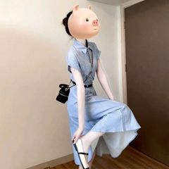 TB8956 - ĐẦM SƠ MI DÁNG DÀI CC ( KÈM NỊT)