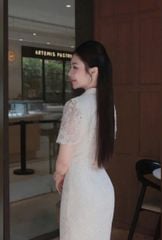 VGU1320 - ĐẦM REN QCCC XẺ TÀ ( KÈM TAG NƠ)