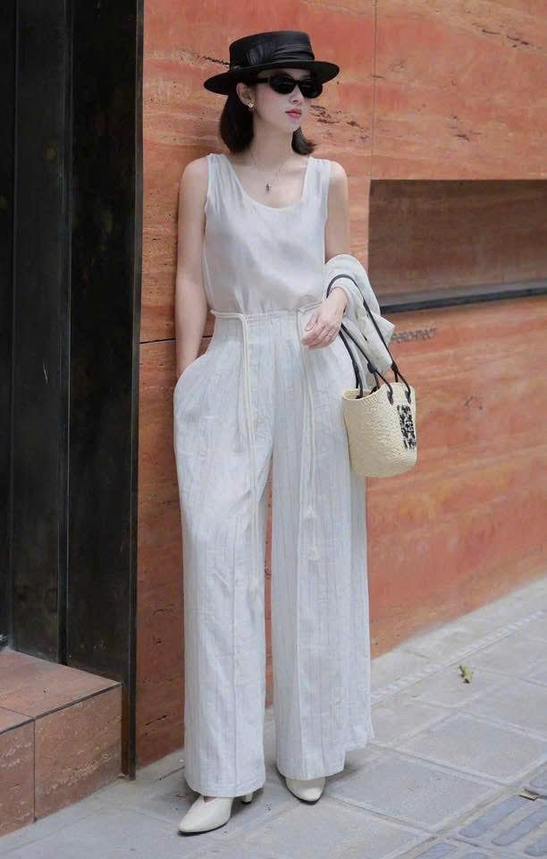 VGU1338 - QUẦN DÀI SỌC ỐNG RỘNG KÈM DÂY ( QUẦN LẺ)