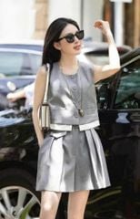 VGU1357 - SET ÁO SÁT NÁCH KIỂU - QUẦN SHORT PHỐI LY