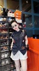 TB9243 - SET ÁO SƠ MI THÊU - QUẦN SHORT ( ÁO ĐEN)