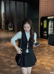 VGU1630 SET GILE CỘT NƠ PHỐI SƠMI - CV NGẮN