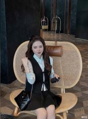 VGU1630 SET GILE CỘT NƠ PHỐI SƠMI - CV NGẮN