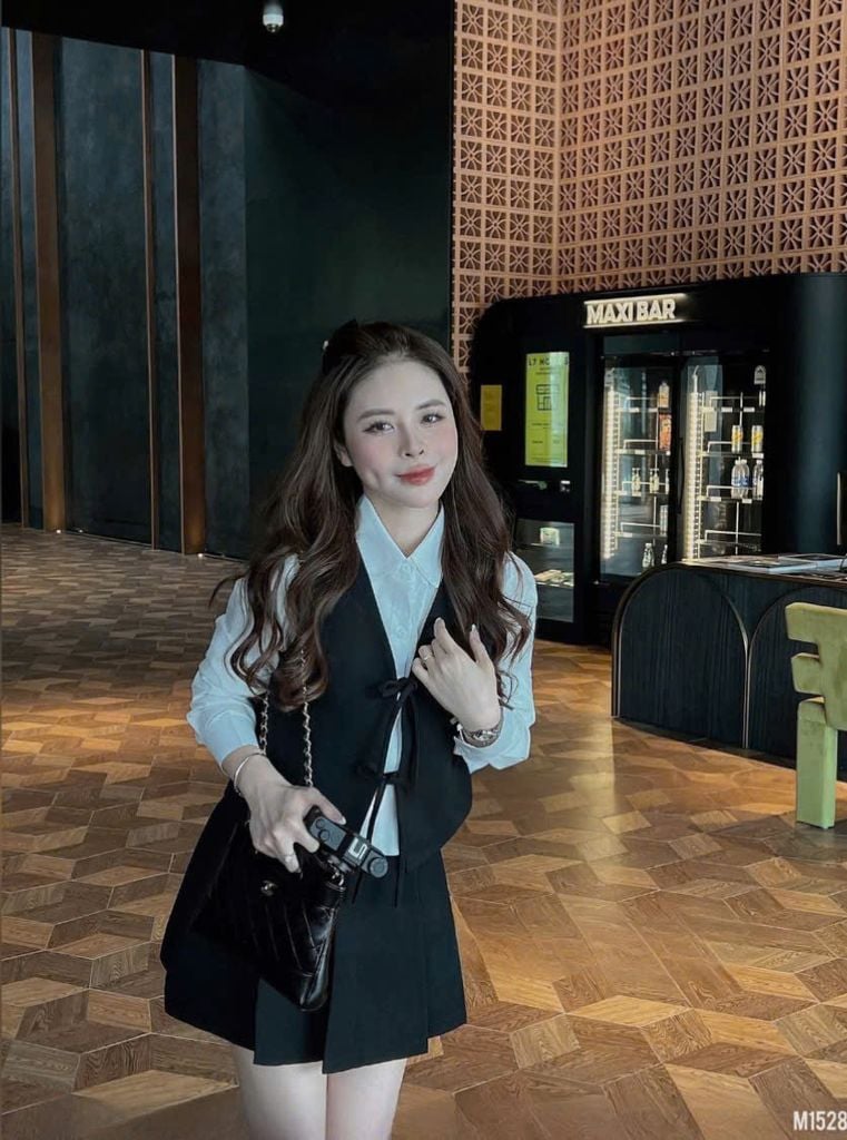 VGU1630 SET GILE CỘT NƠ PHỐI SƠMI - CV NGẮN