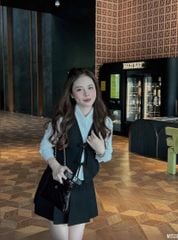 VGU1630 SET GILE CỘT NƠ PHỐI SƠMI - CV NGẮN