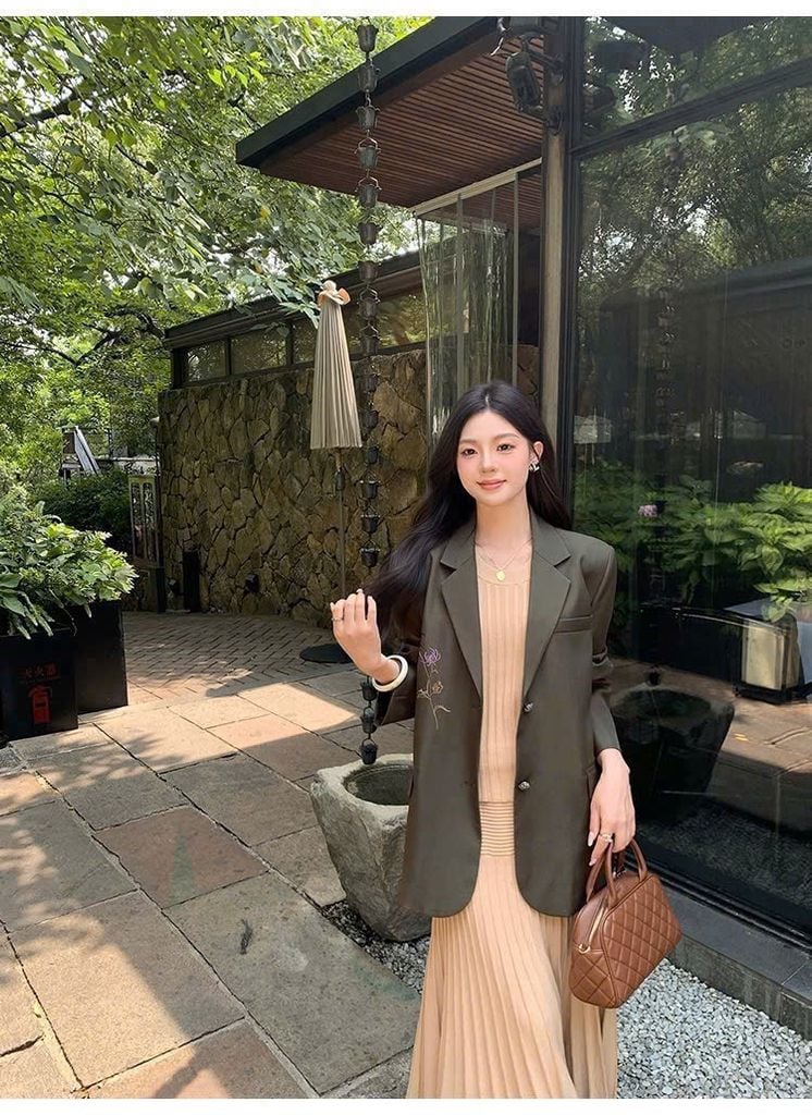 VGU1642 - ÁO KHOÁC VEST THÊU HOA ( ÁO LẺ)