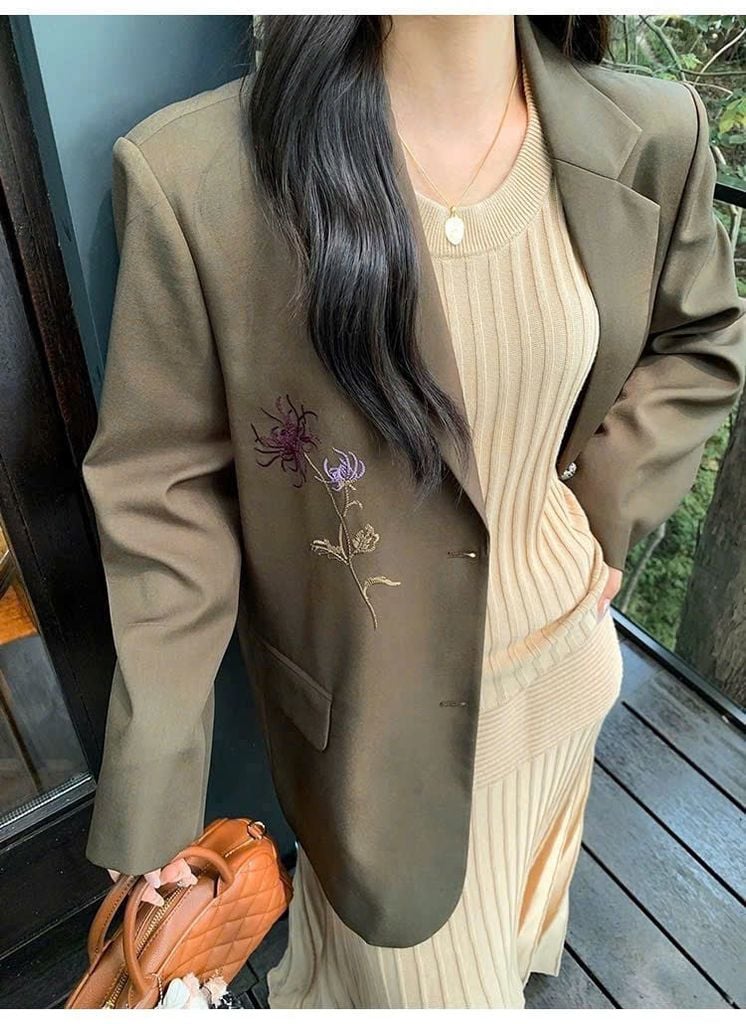 VGU1642 - ÁO KHOÁC VEST THÊU HOA ( ÁO LẺ)