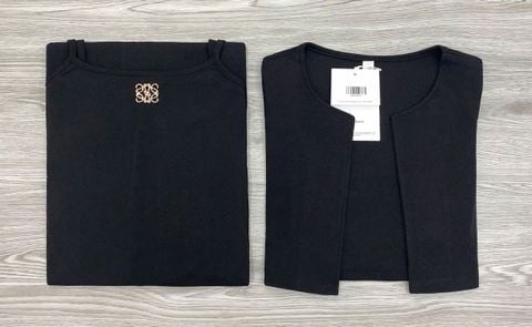 KS1423 - SET THUN 3 MÓN - ÁO KHOÁC + VÁY 2 DÂY + TAG CÀI