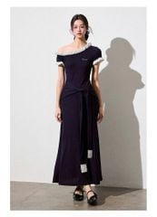 VGU1658 - ĐẦM LỆCH VAI PHỐI BUỘC EO