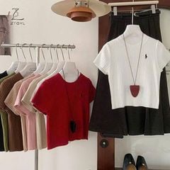 LEN4556 ÁO LEN GÂN BODY THÊU NGỰA (NÂU)