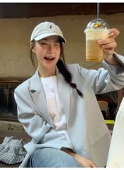 KS1429 KHOÁC VEST PHỐI TÚI THÊU (XANH)