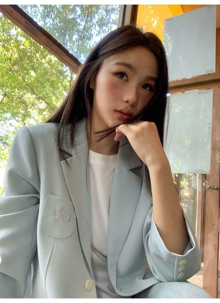 KS1429 KHOÁC VEST PHỐI TÚI THÊU (XANH)