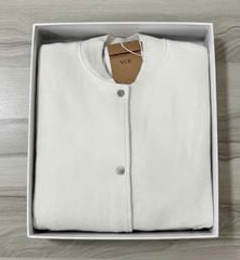 VGU1651 ÁO KHOÁC BOMBER DẠ TRẮNG