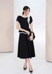 VGU1811 - ĐẦM GIẢ SET DÁNG DÀI- KÈM TAG HOA VOAN