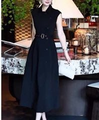 VGU1820 - ĐẦM SÁT NÁCH DÁNG DÀI - KÈM NỊT ( MÀU ĐEN )