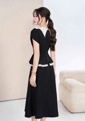 VGU1811 - ĐẦM GIẢ SET DÁNG DÀI- KÈM TAG HOA VOAN