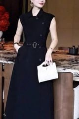 VGU1820 - ĐẦM SÁT NÁCH DÁNG DÀI - KÈM NỊT ( MÀU ĐEN )