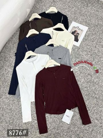 LEN5423  ÁO THUN KHÓA KÉO TAG MUI (KEM) 8776