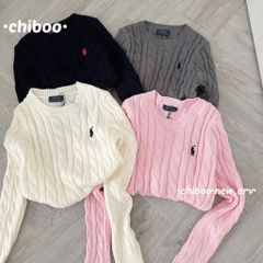 LEN5516 ÁO LEN NGỰA TAY DÀI CỔ TRÒN (KEM) 81571