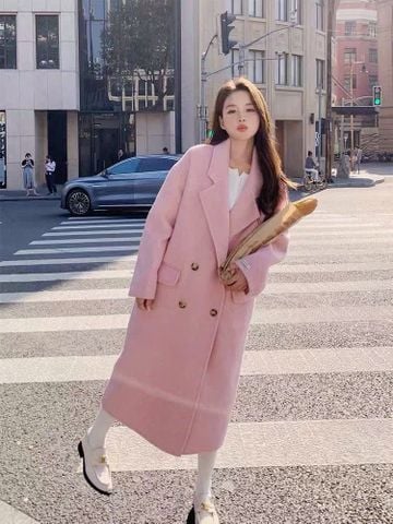 LEN5561 DẠ ÉP CỔ VEST DÁNG DÀI CC (HỒNG) 26113