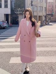 LEN5561 DẠ ÉP CỔ VEST DÁNG DÀI CC (HỒNG) 26113