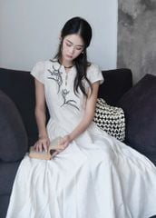 VGU1899 - ĐẦM DÀI THÊU HOA