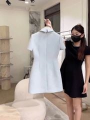 SKY9878 - ĐẦM NGẮN NÚT BỌC - MÀU HỒNG