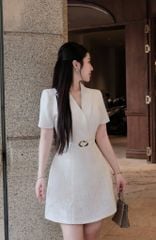 VGU1319 ĐẦM VEST TRẮNG PHỐI TAG