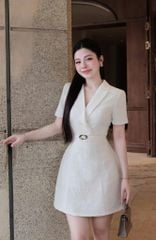 VGU1319 ĐẦM VEST TRẮNG PHỐI TAG