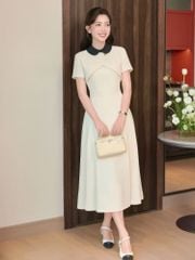 SKY5958 ĐẦM XÒE CỔ SEN THANH LỊCH (ĐỎ)