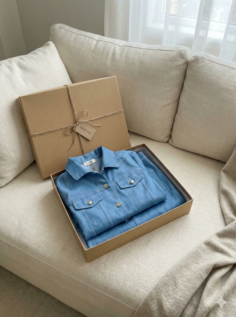 LH014 SET ÁO CROPTOP NÚT K.LOẠI - CHÂN VÁY A