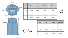 LH014 SET ÁO CROPTOP NÚT K.LOẠI - CHÂN VÁY A